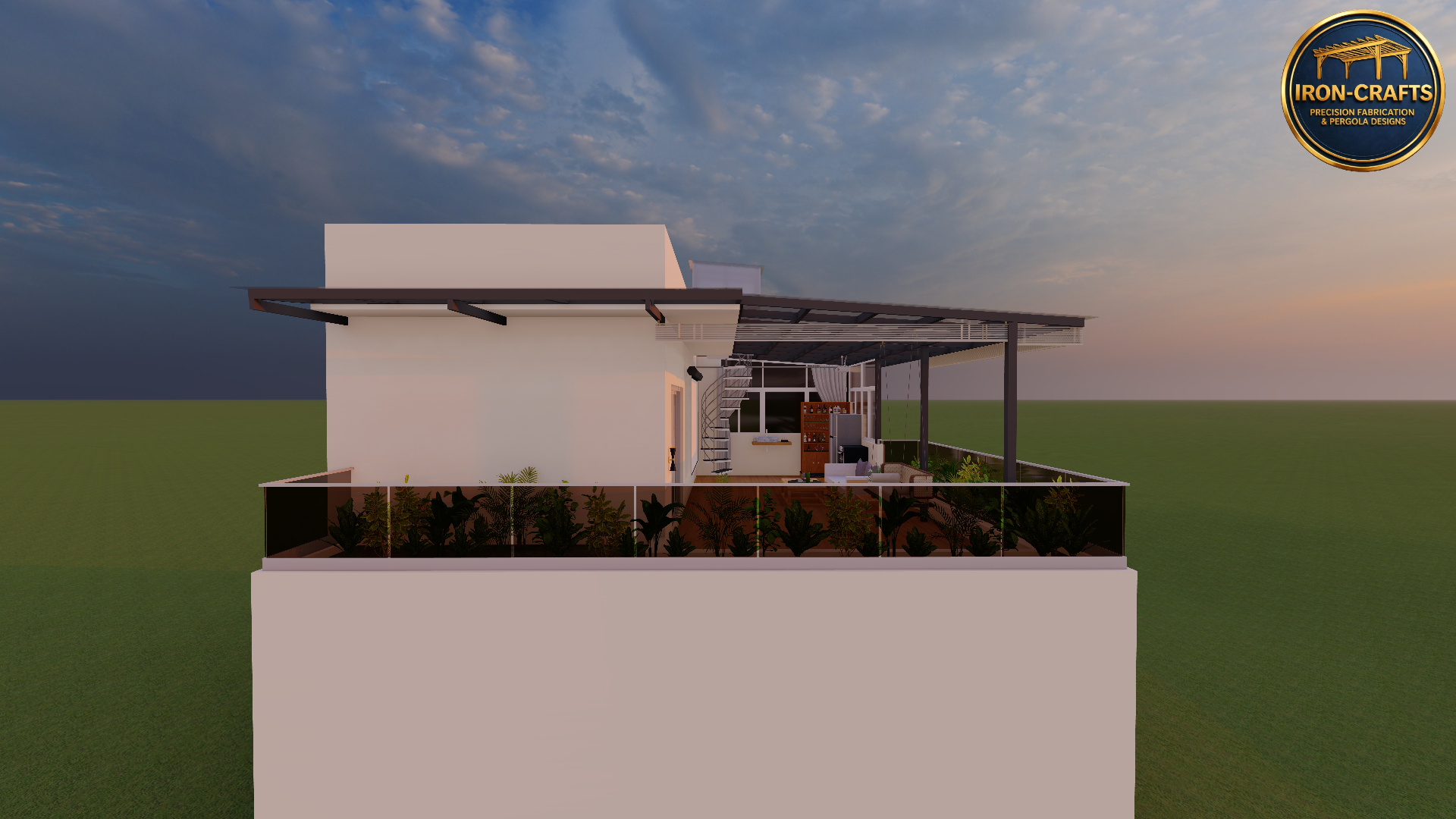 3D Glass Pergola Design
